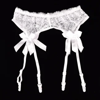 Sheer Lace Bowknot Garter Belt