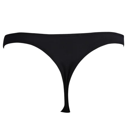 Zippered Front Glossy Thong - Image 2