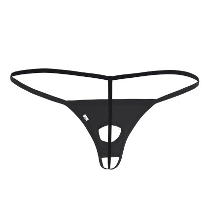 Faux Leather Crotch Cutout G-string - Image 8