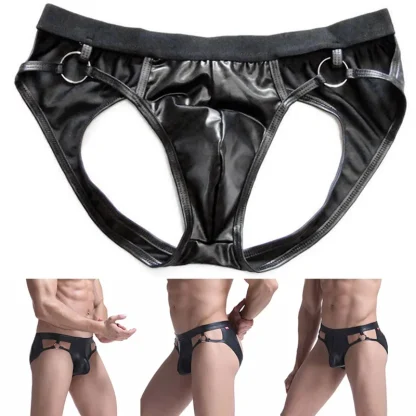 Waist Cutout Decor Black Jockstrap - Image 6