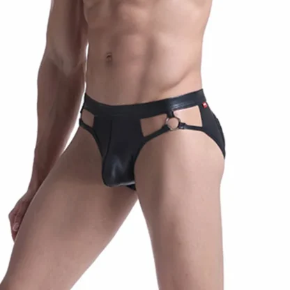 Waist Cutout Decor Black Jockstrap - Image 7