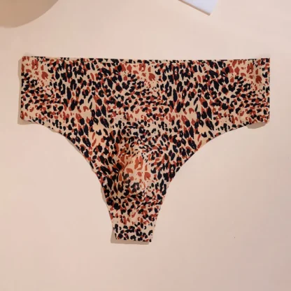 Printed Leopard Pattern Thong - Image 4