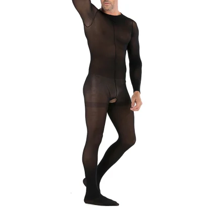 Long Sleeve Crotchless Bodystocking - Image 6