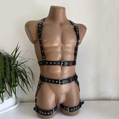 Faux Leather Black Body Harness