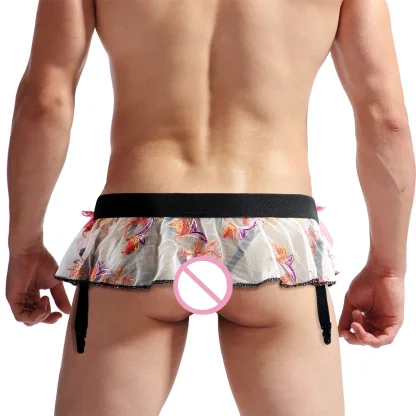 Sheer Floral Skirted G-string - Image 2