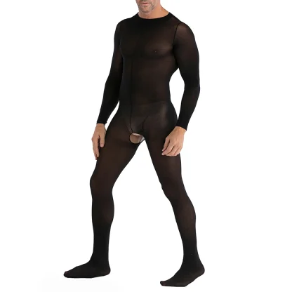 Long Sleeve Crotchless Bodystocking - Image 2