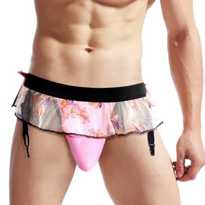 Sheer Floral Skirted G-string