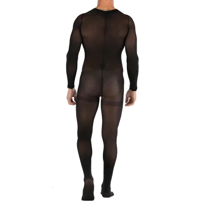 Long Sleeve Crotchless Bodystocking - Image 3