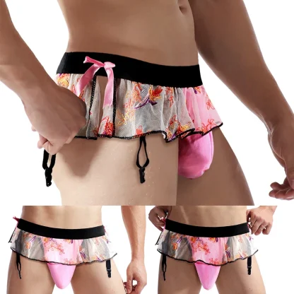 Sheer Floral Skirted G-string - Image 7