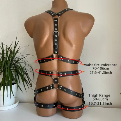 Faux Leather Black Body Harness - Image 7