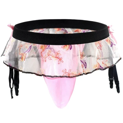 Sheer Floral Skirted G-string - Image 4