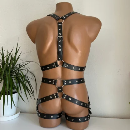 Faux Leather Black Body Harness - Image 2