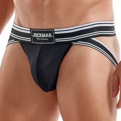 Bold Athletic Striped Jockstrap - Image 2