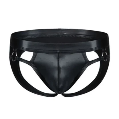 Waist Cutout Decor Black Jockstrap